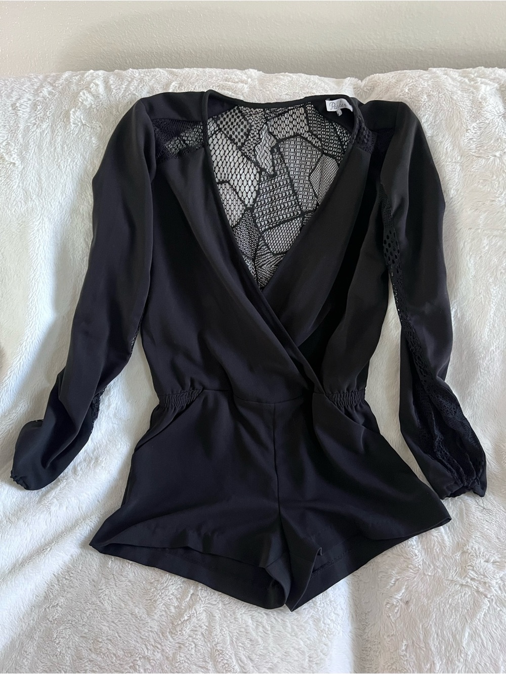 Parker Black Lace-Back Romper Top - Women